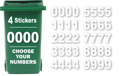 4 Pack Wheelie Bin Numbers for Bins - Choice of Numbers 0-9 - Wheelie Bin Stickers for Wheelie Bins Bin Number Stickers Vinyl 18cm Bin Sticker Easy to Apply Sticky Numbers Bin Numbers (Number 0)