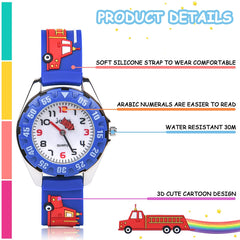 Vicloon Kids Watch, Girls Watch Waterproof 3D Cute Cartoon Toy Silicone Band Wristwatch Childrens Watches Gift for Girls Boys Age 3-11 Years Old