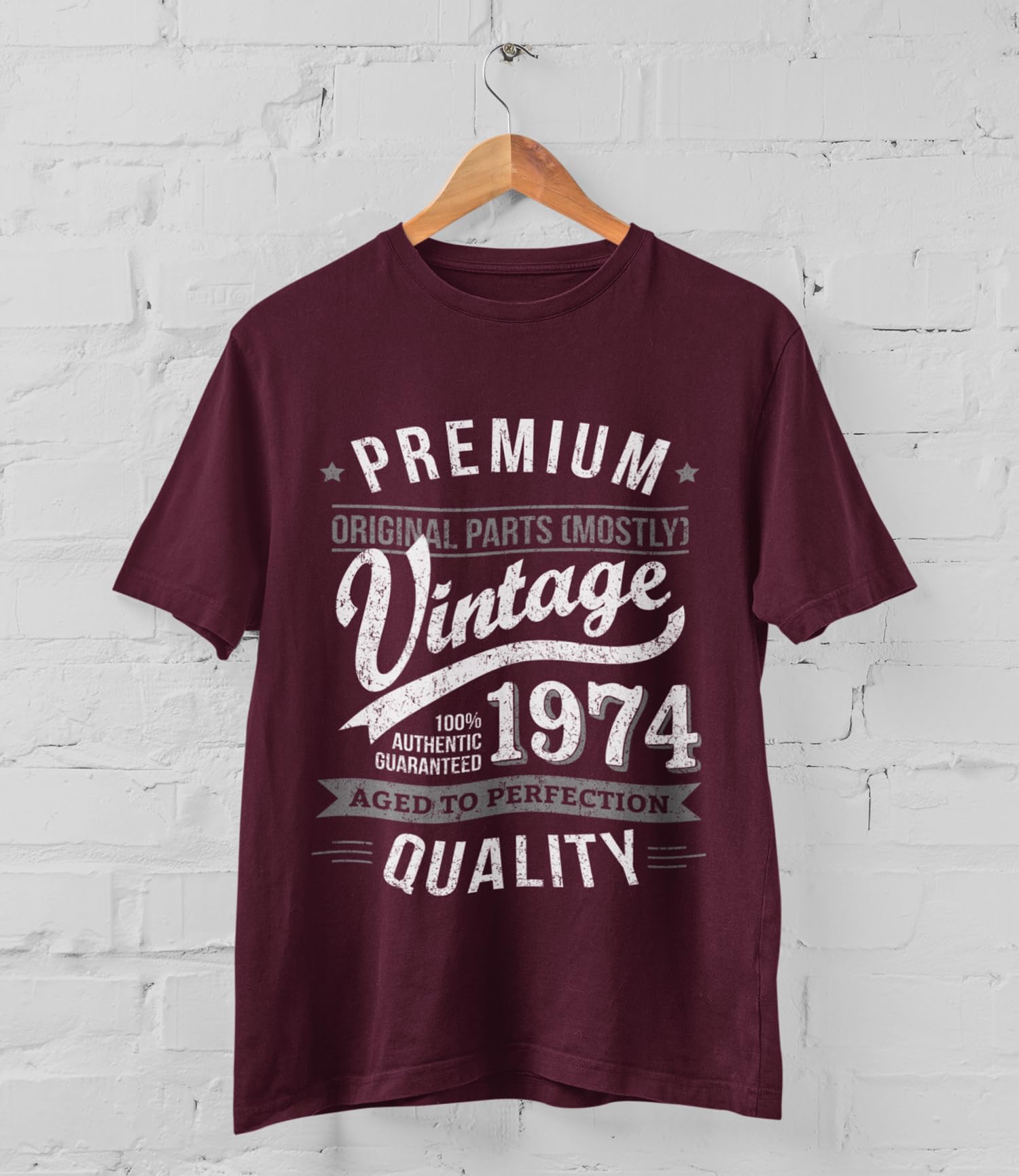 My Generation T-Shirts Vintage Year - Aged to Perfection - 50th Birthday Gift   Present Mens T-Shirt Burgundy 2XL