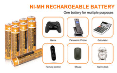 8 Pack HHR-55AAABU NI-MH AAA Rechargeable Batteries 1.2V 550mAh Battery for Panasonic BT Gigaset Cordless Phone