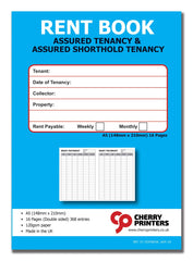 Cherry Tenants Rent Book - Assured Tenancy & Assured Shorthold Tenancy - Weekly/Monthly A5 16pages