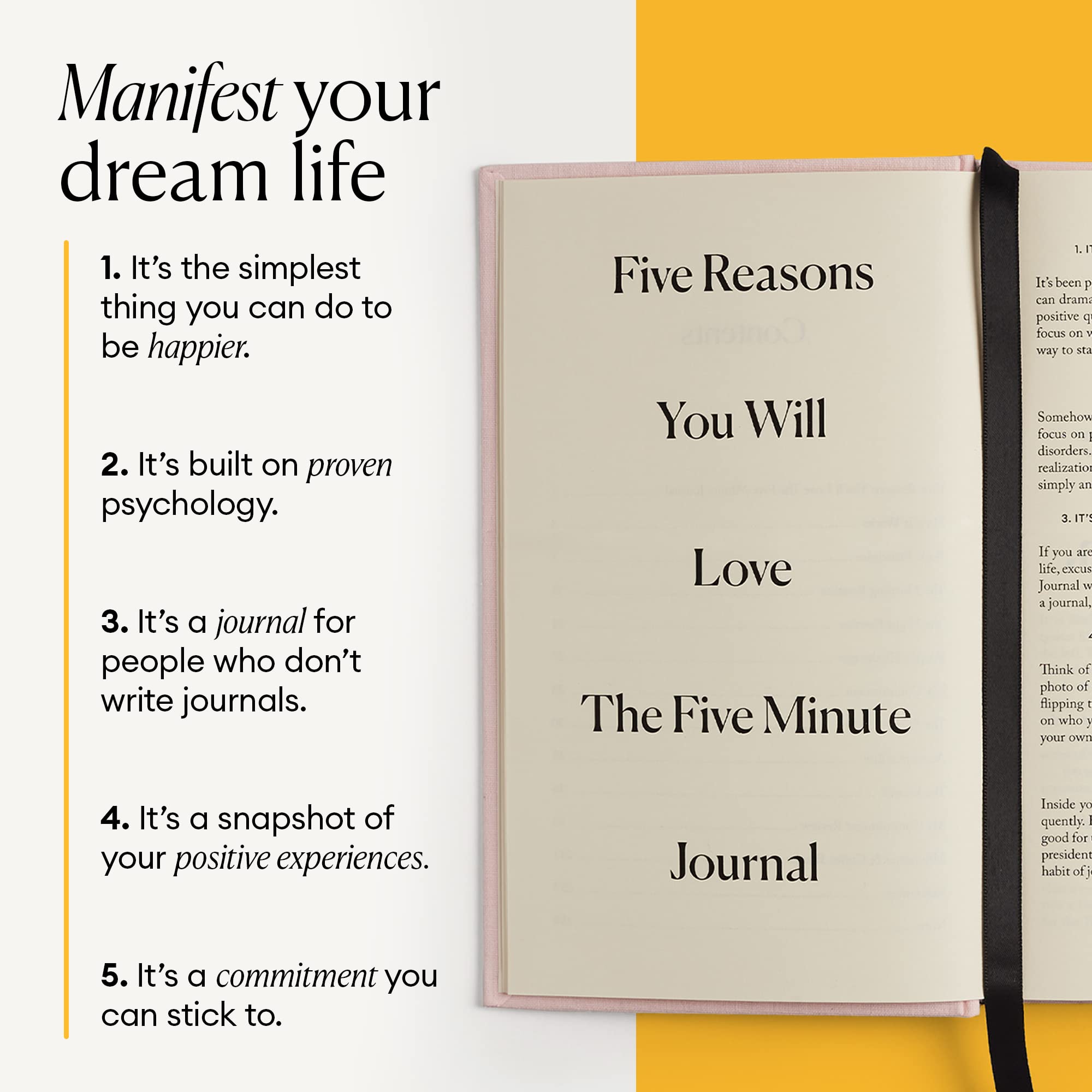 Intelligent Change: The Five Minute Journal - Daily Gratitude Journal for Happiness, Mindfulness, and Reflection - Undated Life Planner