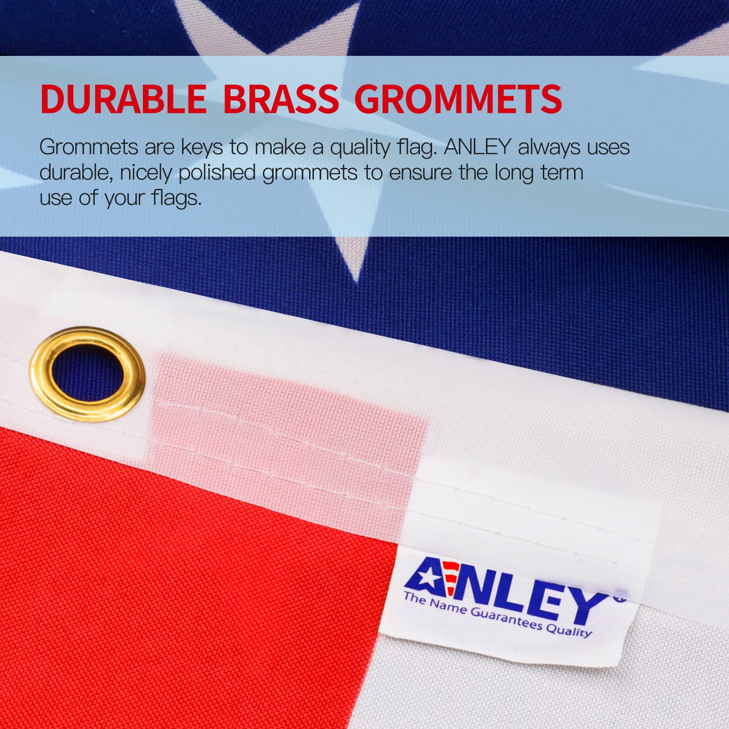 ANLEY Fly Breeze 3x5 Foot American US Polyester Flag - Vivid Color and UV Fade Resistant - Canvas Header and Double Stitched - USA Flags with Brass Grommets 3 X 5 Ft