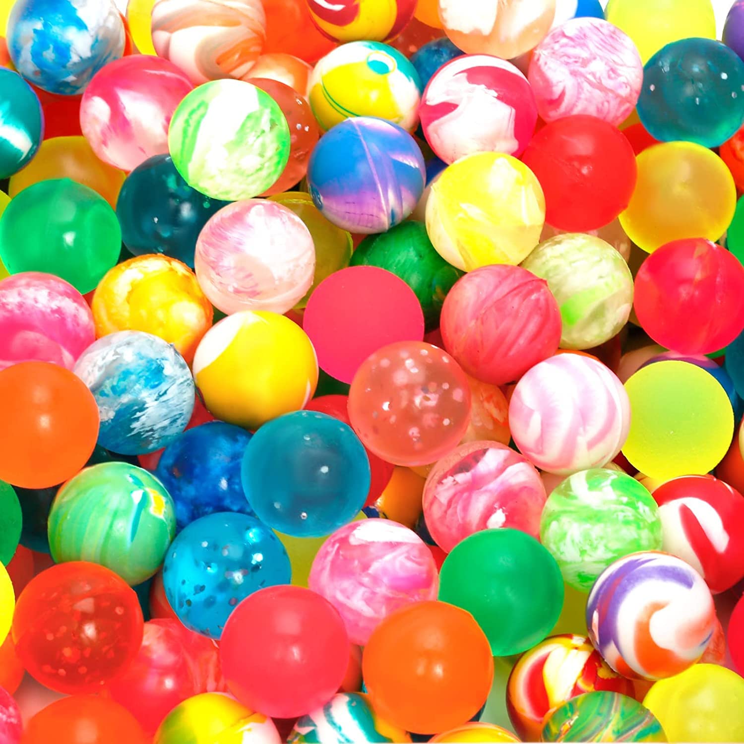 SHATCHI 15Pcs Bouncy Jet Balls Colourful 20MM Birthday Party Fillers Boys Girls School Prizes Loot Bag Pinata Toys, Multicolour