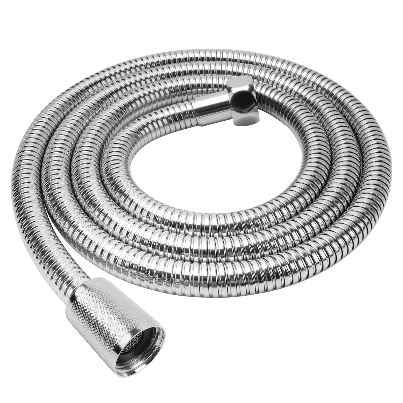 YEAUPE 1.8m(70 inches) Universal Shower Pipe Anti-Kink Standard G1/2 All Copper Connectors Premium Replacement Stainless Steel Hose,Chrome