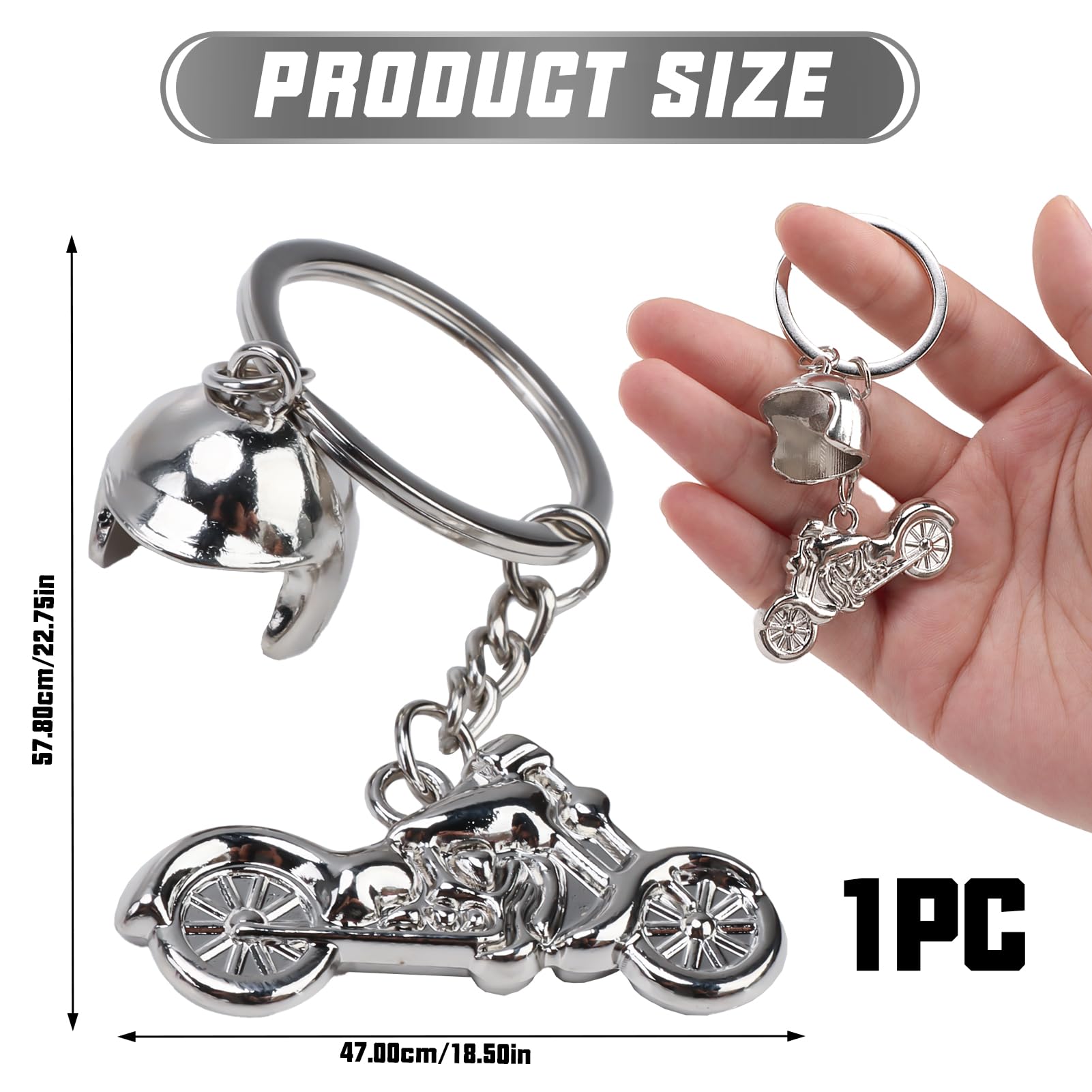 Motor Bike Keyring Model 3D Metal Motorcycle & Helmet Keychain Mini Charm Car Key Ring Accessory Personalised Gifts for Women Men Motorbike Lovers Valentine's Day Birthday Party Xsma Anniversary Prom