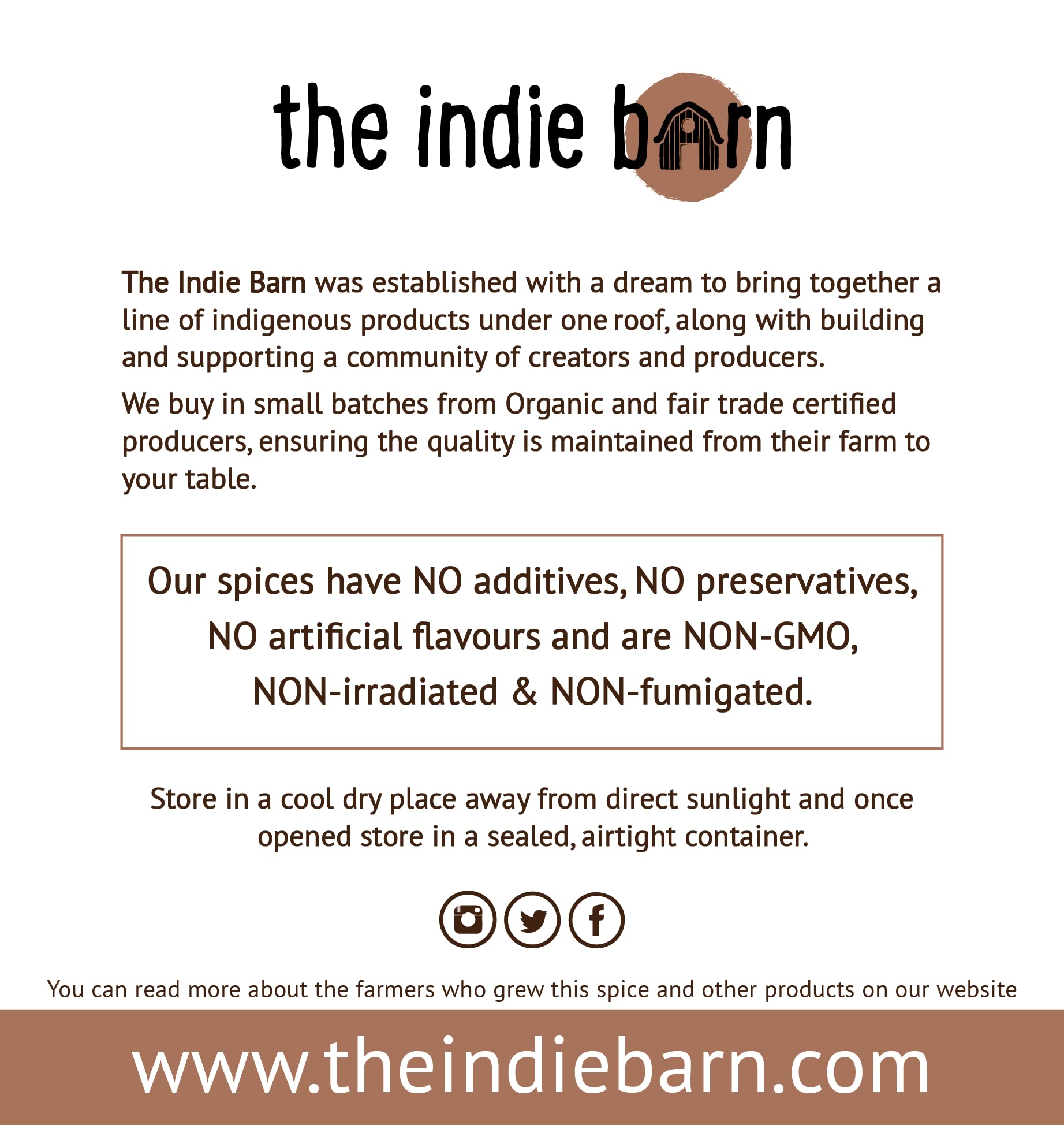 The Indie Barn Organic and Ethically Sourced True Ceylon Cinnamon Ground or Cinnamon Powder 30g