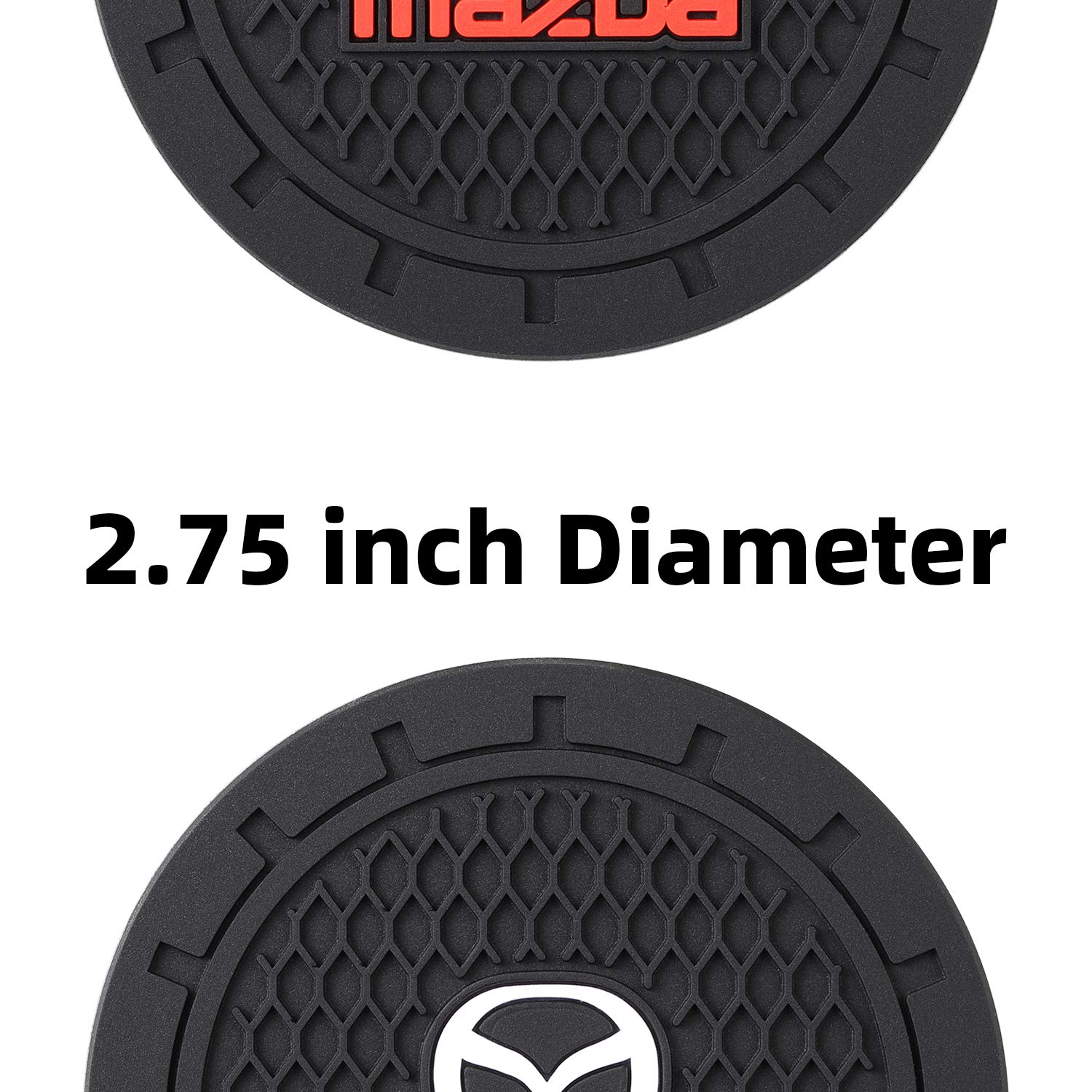 AOOOOP Car Interior Accessories for Mazda Cup Holder Insert Coaster - Silicone Anti Slip Cup Mat for Mazda 3 6 CX-3 CX-5 CX-9 MX-5 (Set of 2, 2.75 inches Diameter)