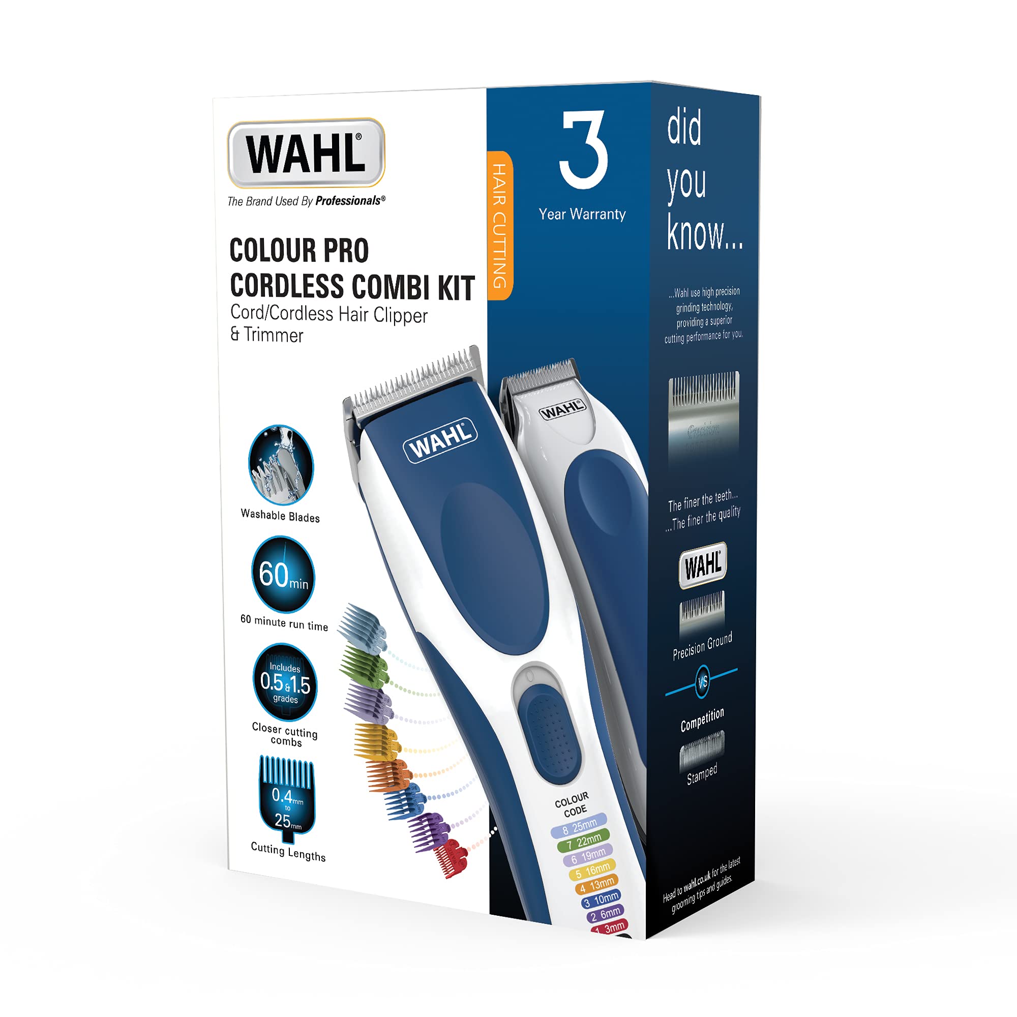 Wahl Colour Pro Cordless Combi Kit, Hair Clippers for Men, Head Shaver, Men's Hair Clippers with Beard Trimmer, Clipper and Trimmer, Easy to Use, Grooming Kit