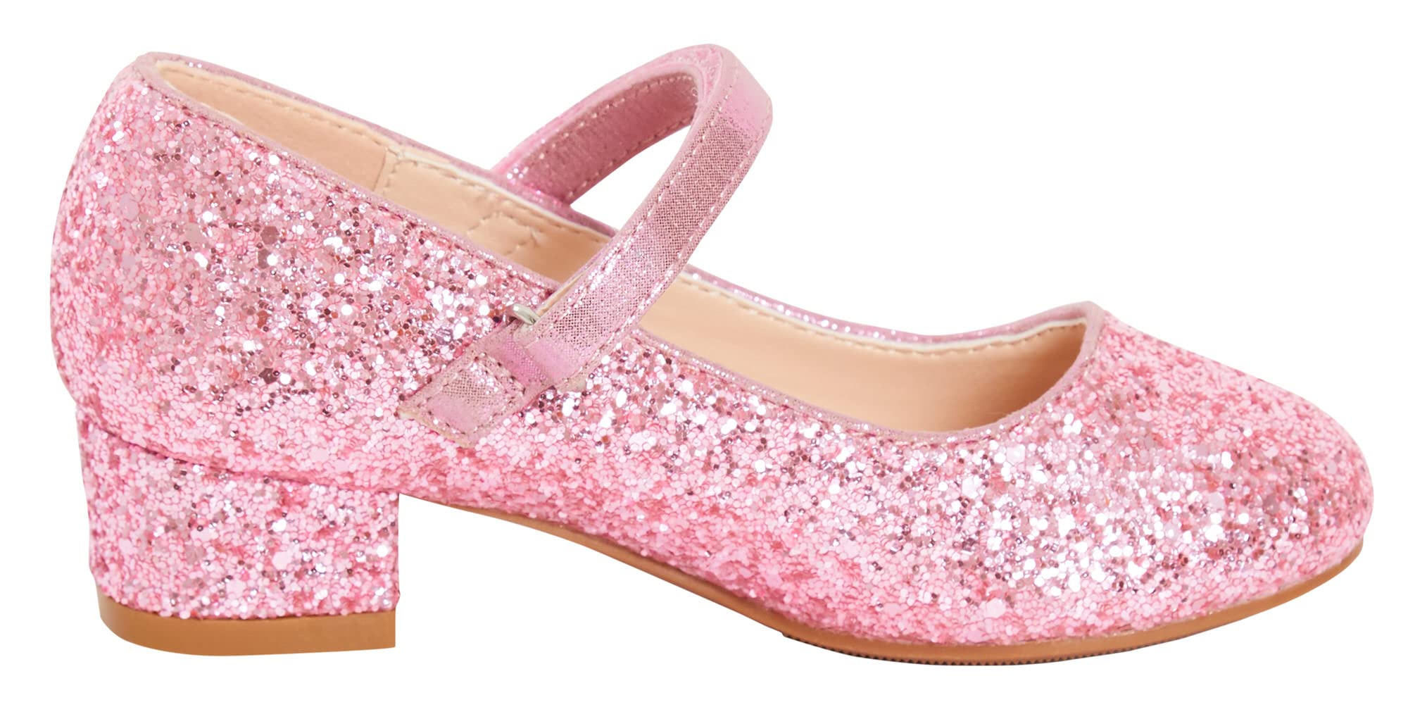 Lora Dora Girls Faux Leather Party Shoes Pink Glitter 1 UK