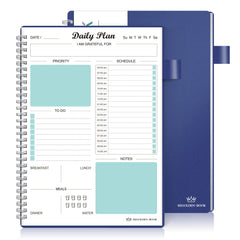 Daily Planner To Do List Notebook Regolden-Book Daily Schedule To Do List Daily Planner Organizers Undated Daily Planner Notebook Daily Life Planner Daily Journal (7x10 inches) (Blue)