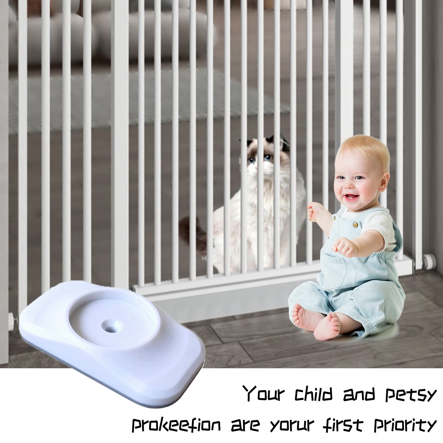 4 Pcs Safety Baby Gate Wall Protector Stair Gate Extension Wall Saver for Baby, Pet, Stair, Door, Wall Surface Safety