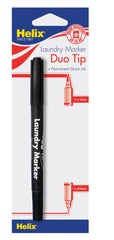 Helix Dual Tip Fabric and Laundry Permanent Marker Pen - Black