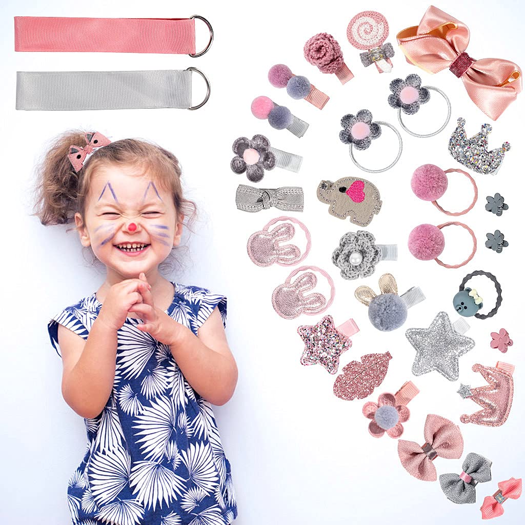 36PCS Baby Hair Clips for Little Girls,Hair Barrettes, Ties and Accessories Toddlers Kids for Birthday Christmas Children's Day Gift