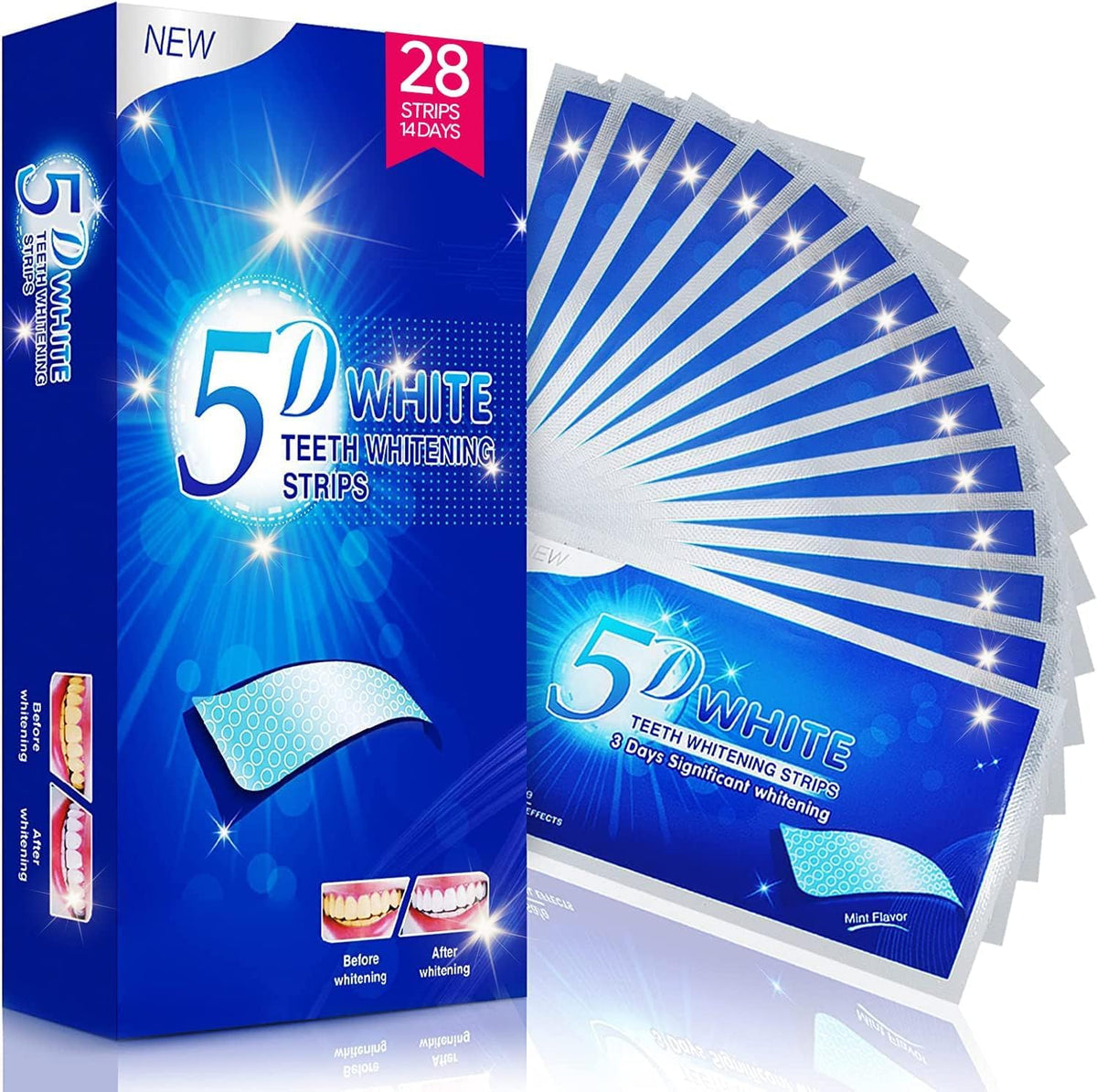 Teeth Whitening Strips, Tooth Whitening Kits: 28 Pcs 14 Packs Teeth Whitening Strips Enamel Safe Non-Sensitive, Teeth Whitener Kits Tooth Whitening Kits