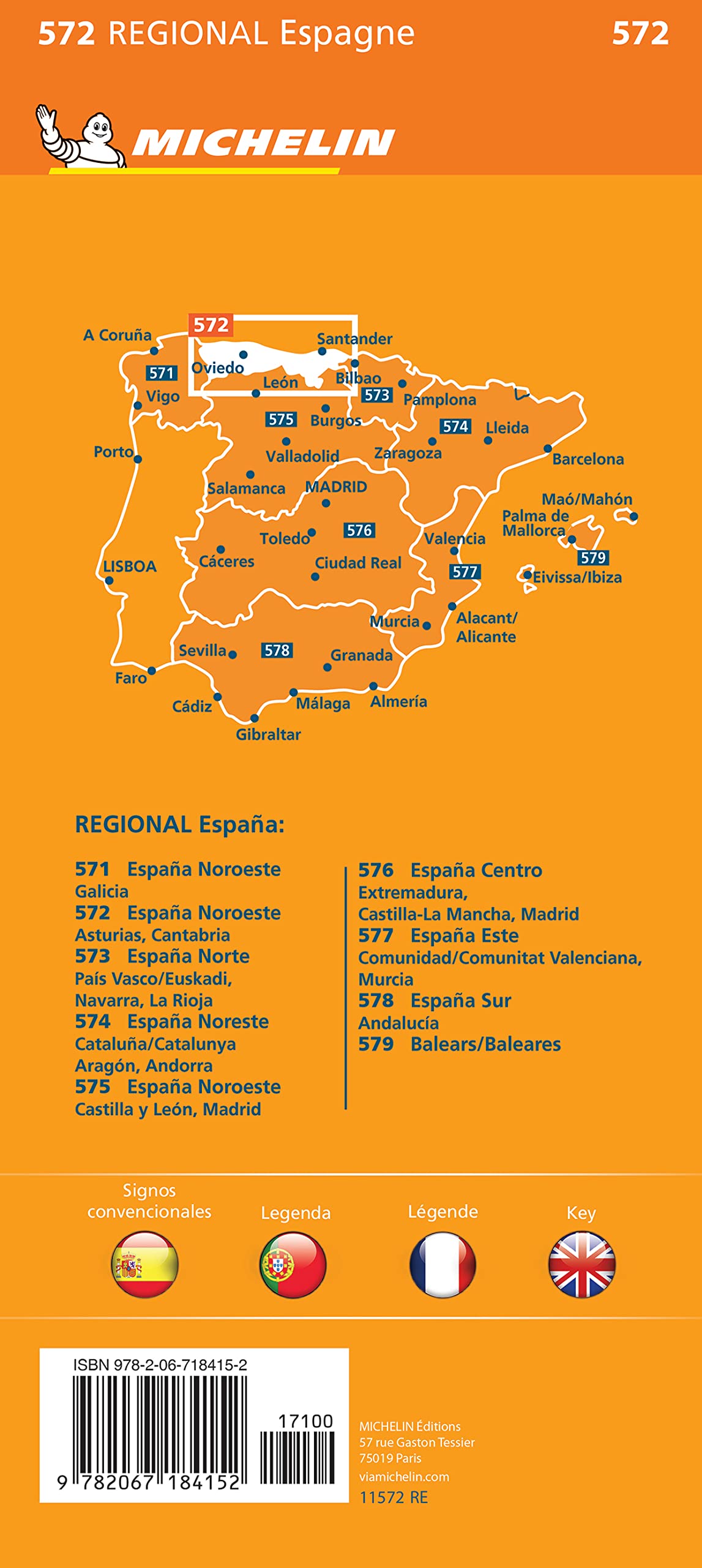 Asturias Cantabria - Michelin Regional Map 572: Map (Michelin Regional Maps, 572)