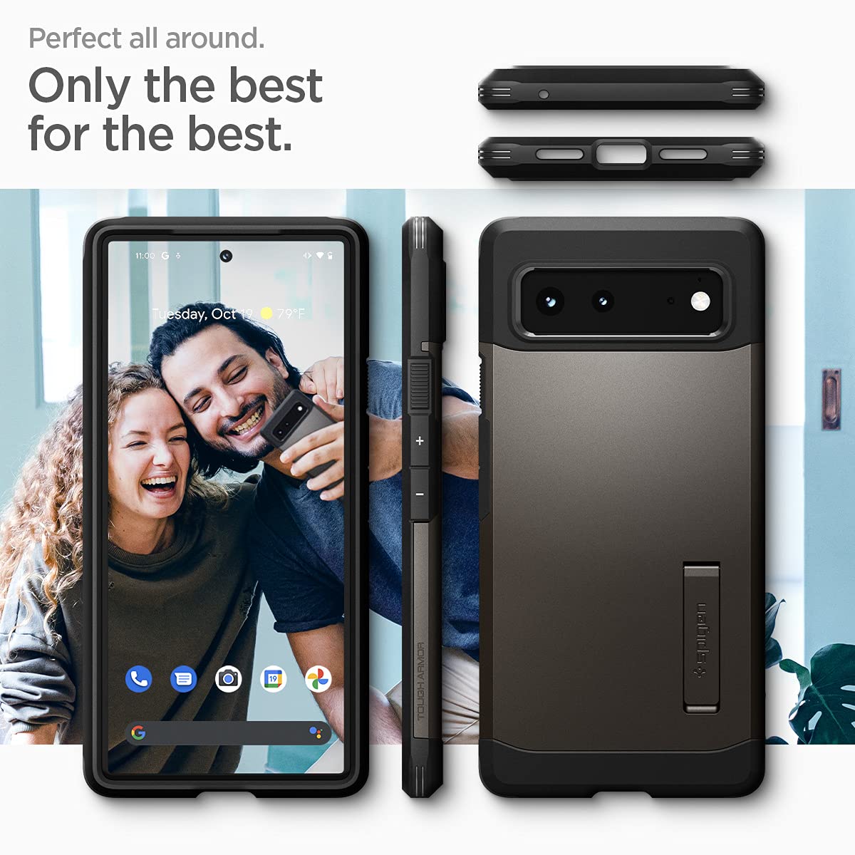 Spigen Tough Armor Case Compatible with Google Pixel 6 - Gunmetal