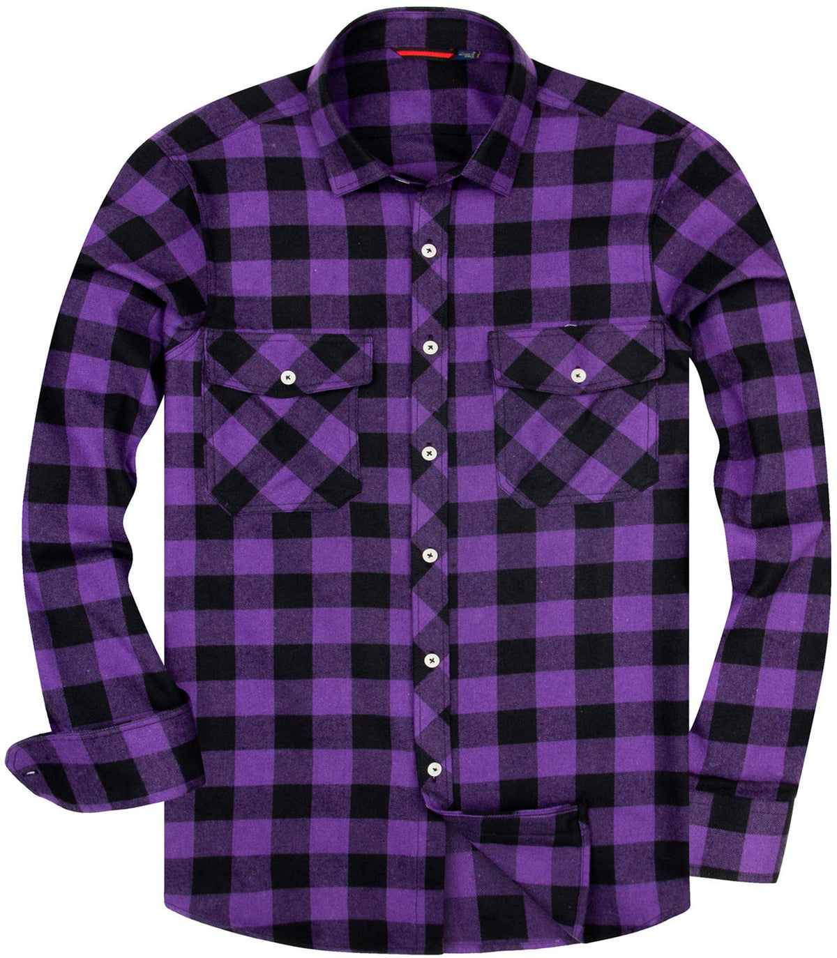 siliteelon Flannel Shirt Men Cotton Checked Shirt Men's Long Sleeve Regular fit Casual Plaid Shirt