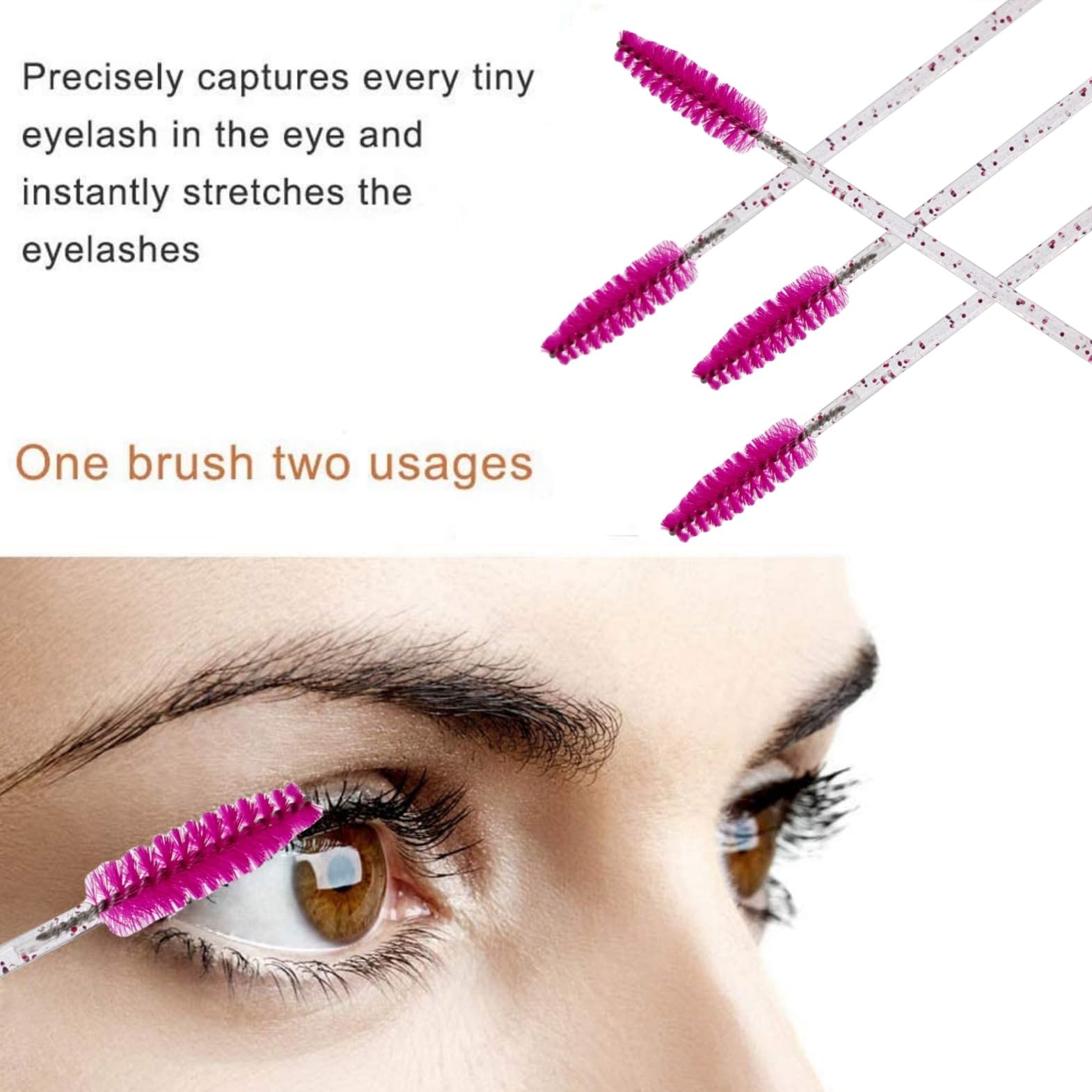 ZHIYE 100 pcs Disposable Eyelash Mascara Brushes, Wands Applicator Eyebrow Brush Makeup Kit, Eyebrow Castor Oil Brush Makeup Tool