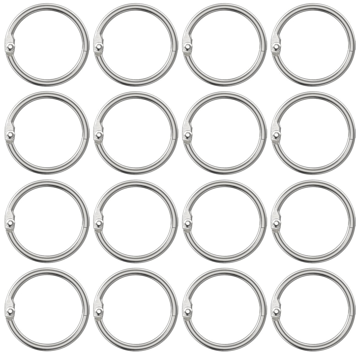 Uniclife Loose Leaf Binder Rings 24mm Plain Steel Book Rings for Index Flash Cards Receipts and Files Heavy Duty Organizer Loops, Pack of 100