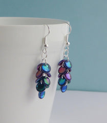 Mermaid Tail Dangle Earrings (Multicoloured, sterling-silver)