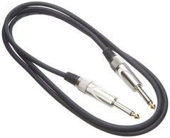 Stagg Deluxe Instrument Cable, 1/4 inches 6.35mm Jack To Jack, Heavy-Duty Connectors, 1,5 Metres / 5 Feet, Black