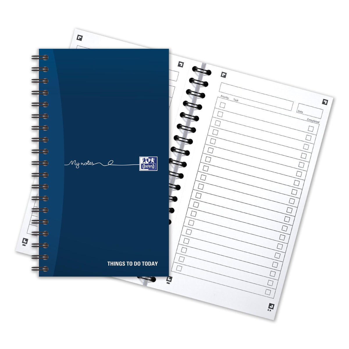 Oxford My Notes, To Do List Notebook, Wirebound, 230 Page, 1 Notepad, Navy Blue   White