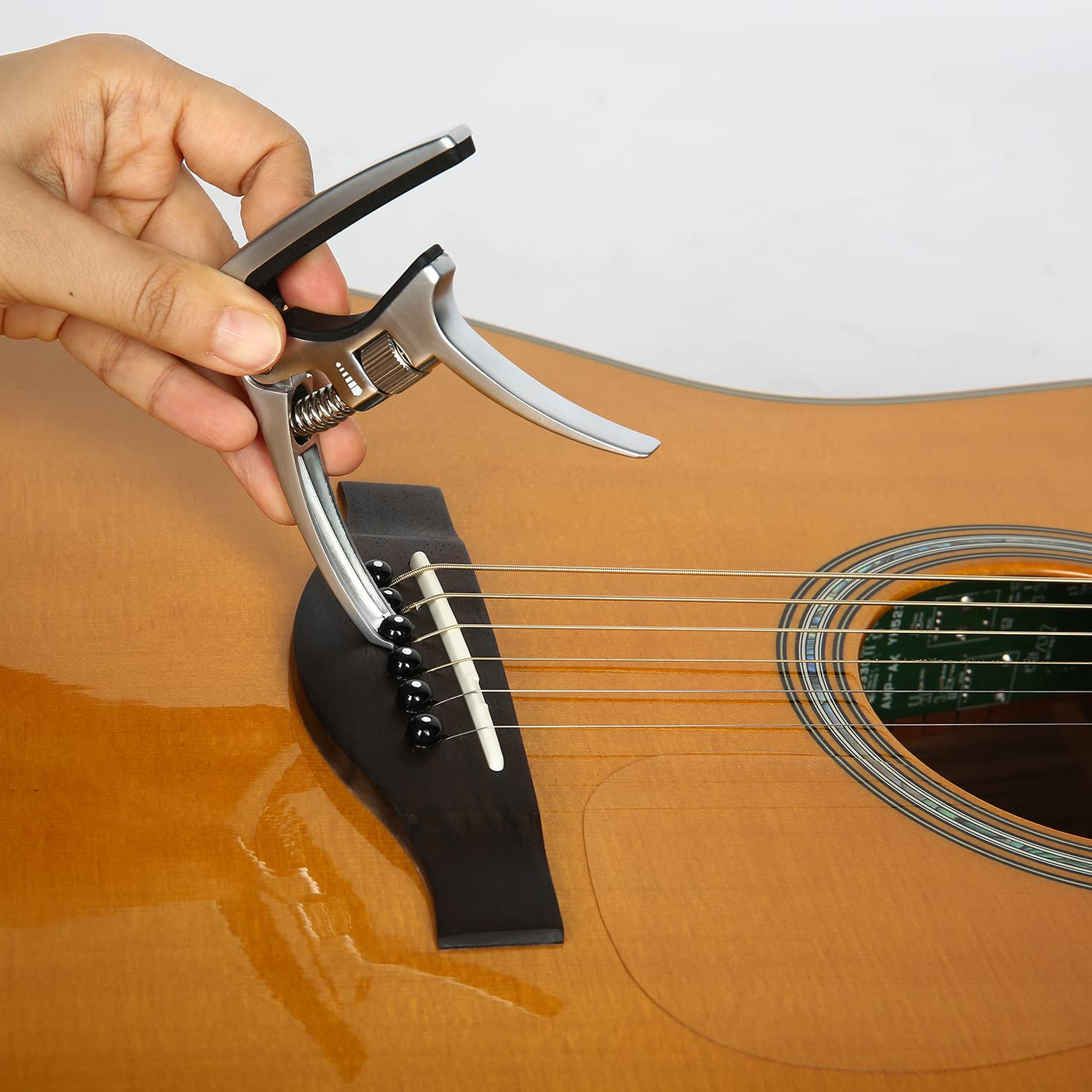 SGPRO Capos for Acoustic Guitars, Electric Guitars and Ukulele, Superior Zinc Alloy and Silicone Made (Adjustable 2 in 1)