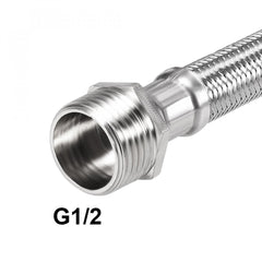 sourcing map Faucet Supply Line Connector G1/2 Female x G1/2 Male 20 Inch Length 304 Stainless Steel Hose 2Pcs