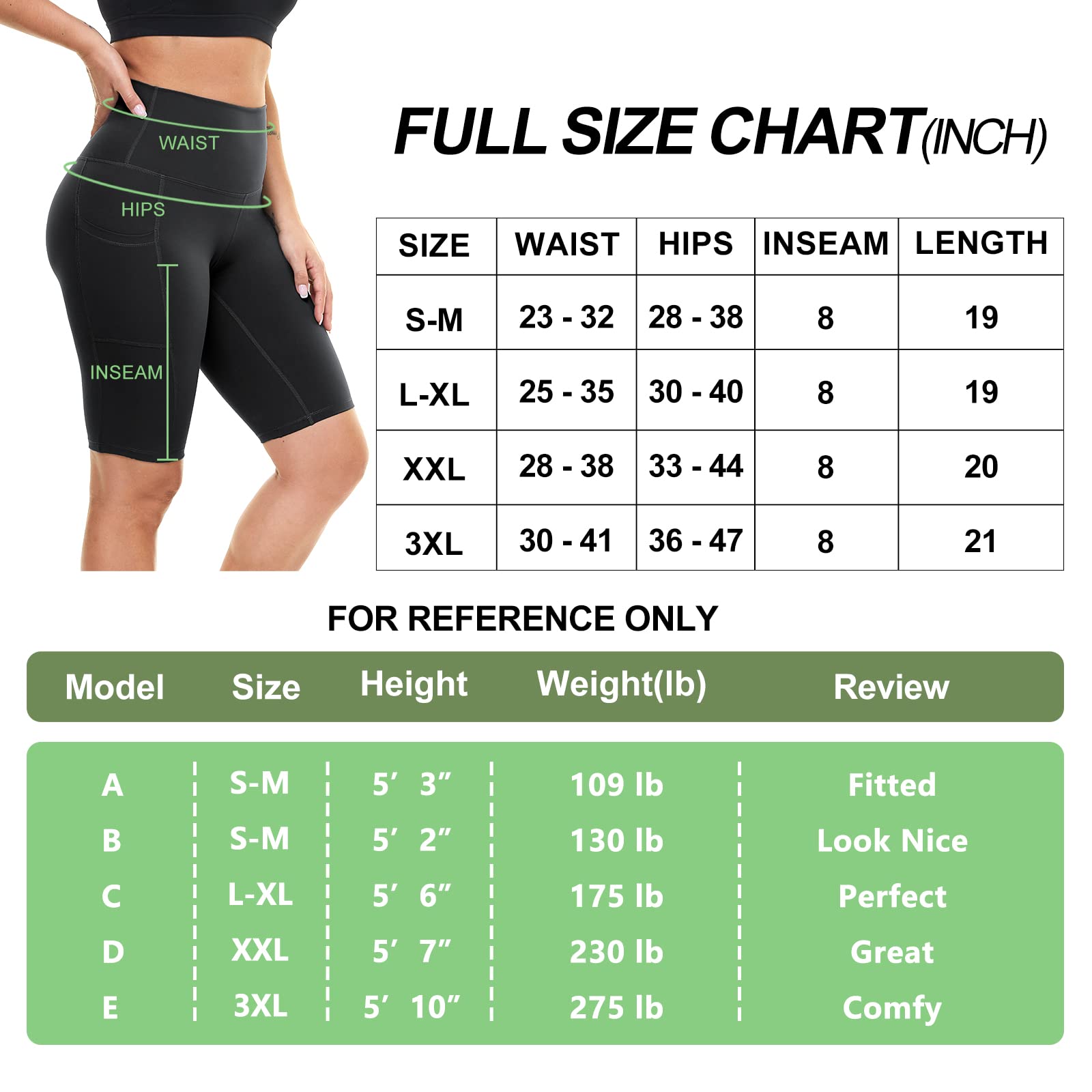 DDOBB Cycling Shorts Women with Pockets High Wasit Gym Shorts Tummy Control Tights Soft Strech Pants for Running Yoga(Deep Grey L-XL)