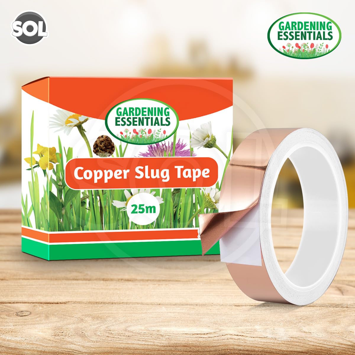 25m Copper Slug Tape   20mm Copper Tape Slug Repellent   Humane Slug & Snail Control   Slug Tape Copper Repellent   Snail Repellent   Slug Detterent   Slug Copper Tape for Slugs   Copper Tape Slugs