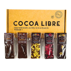 Cocoa Libre Variety Pack - 5 Unique Flavors of Vegan, Dairy-Free, Nut-Free, Gluten-Free Mini Chocolate Bars, 200g