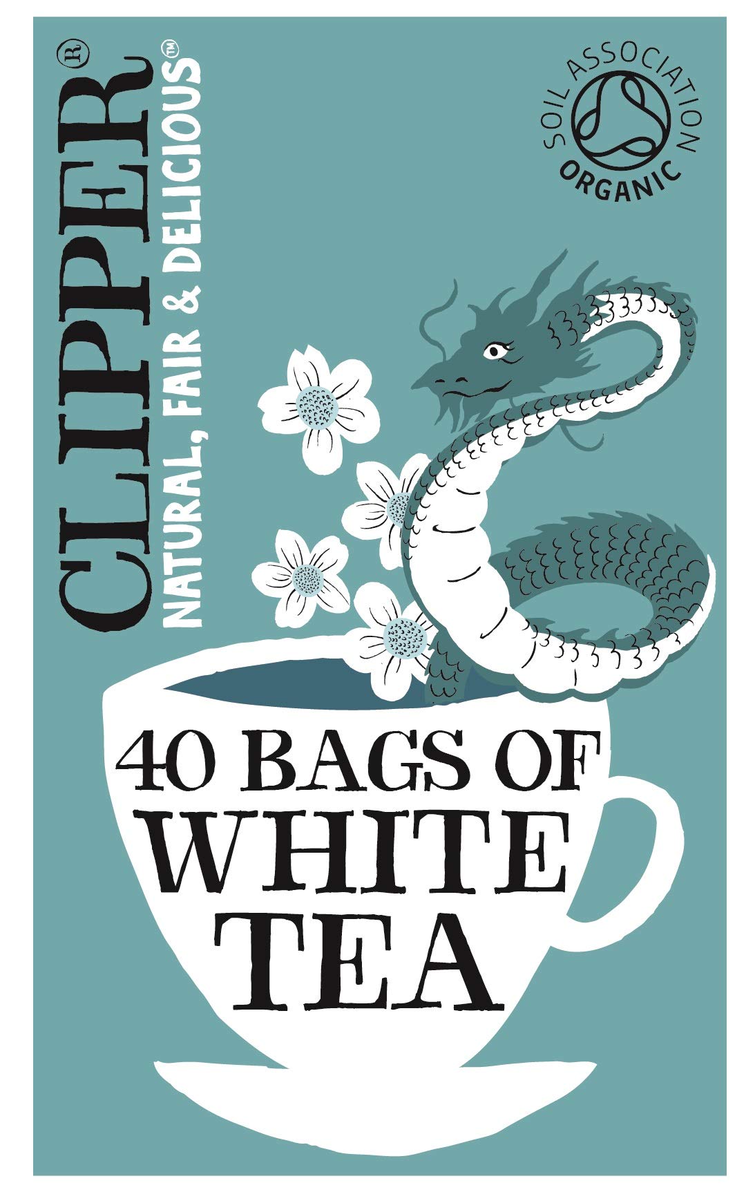 Clipper Organic White Tea Bags   40 Bags of White Tea from China   for Home or Office   Herbal Tea Bags   Natural, Unbleached Teabags   Sustainable, Plant-Based & Biodegradable Teabags