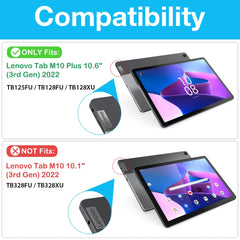 ProCase for Lenovo Tab M10 Plus 3rd Gen Case 10.6 Inch 2022(TB125FU/TB128FU/TB128XU), Slim Stand Hard Back Shell Protective Smart Cover Case for Lenovo Tab M10 Plus 10.6 inches 2022 Release -Black