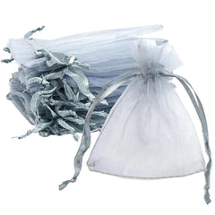 20Pcs Organza Bags Multicolour Small Organza Bags Organza Gift Bags for Jewellery Pouches Sheer Drawstring Pouches Mesh Candy Favour Bag for Wedding Party Festival Game (grey, 10x15cm)