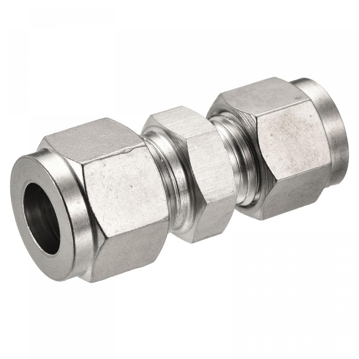 sourcing map Compression Tube Fitting 304 Stainless Steel 8mm x 10mm Tube OD Double Ferrule Straight Coupling Adapter