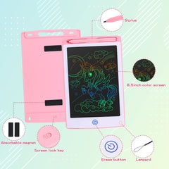 Coolzon Colourful LCD Writing Tablet Kids, 10 Inch Erasable Writing Tablet with Lock Function Kids Drawing Pad for Painting Drawing and Memo Lists,Free Animal Cartoon Stickers,Pink