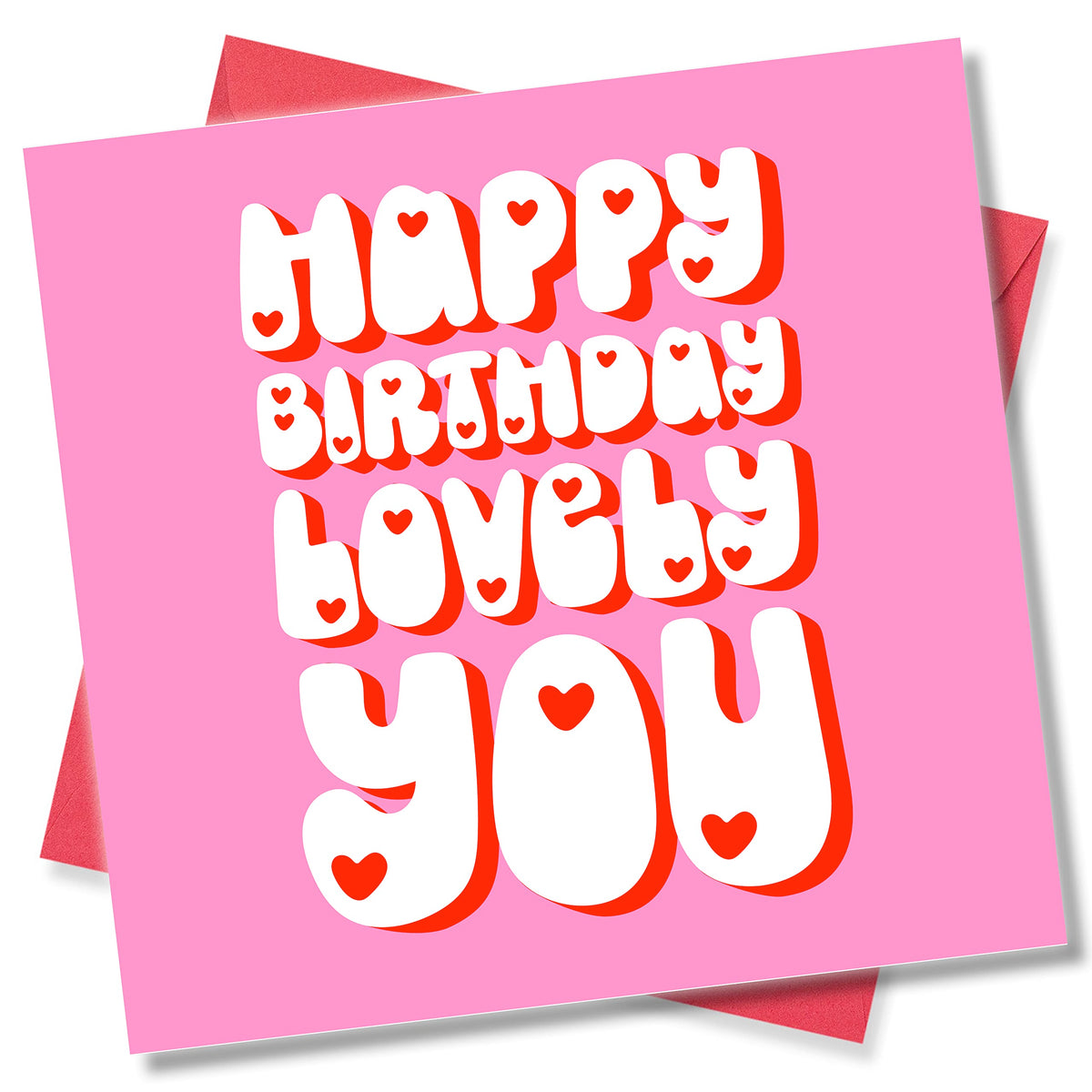 Punkcards - Birthday Card Friend - 'Happy Birthday Lovely You.' - Best Friend Birthday Card - Birthday Card Friend Female - Special Friend Birthday Card