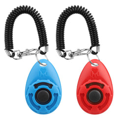 Diyife Dog Clicker, [2 PCS,Blue&Red] Pet Training Clicker with Wrist Strap for Dog Cat Horse