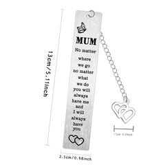 Mum Bookmarks Gifts Mother Bookmarks Mum Bookmark Mothers Day Gifts Ideas from Son Daughter Mother Christmas Birthday Gifts Stainless Steel Book Mark Mum Gifts