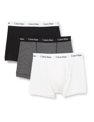 Calvin Klein Men's Trunk 3pk Trunk, White/ B&w Stripe/ Black, L