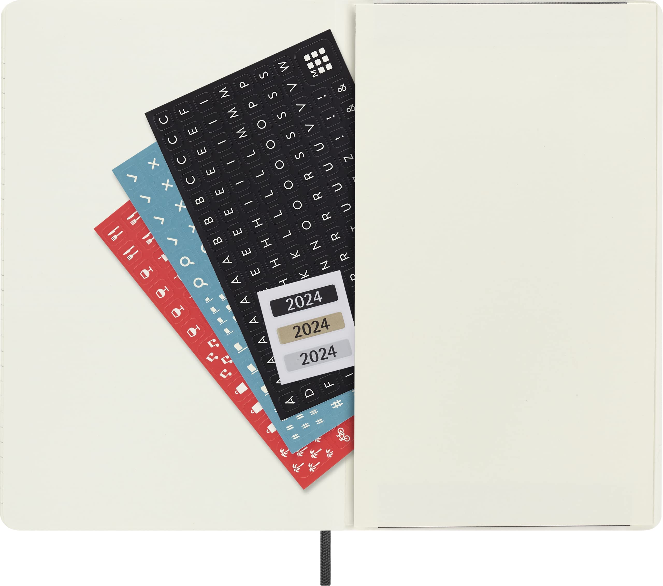 Moleskine Weekly Agenda with Space for Notes 12 Months 2024, Agenda 2024, Size Large 13x21, Soft Cover and Elastic Closure, Colour Black