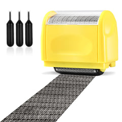 Wide Roller Stamp Identity Theft Stamp 1.5 Inch Perfect for Privacy Protection (Yellow Stamp and 3 Refills)