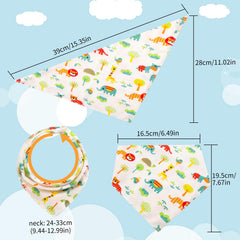 Baby Bibs, 10 Packs Baby Dribble Bibs Bandana Bibs with Adjustable Snaps, Soft Cotton Toddler Drool Bibs for 0-36 Months Newborn and Toddlers Drooling and Teething