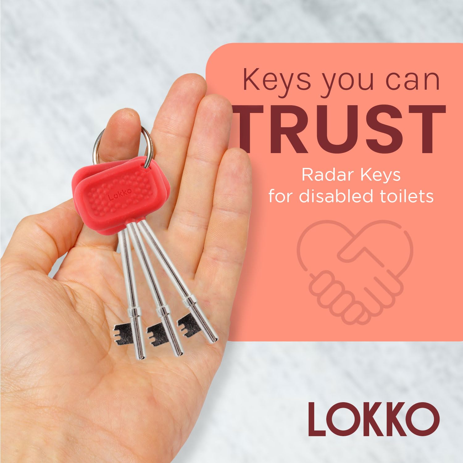 LOKKO Disabled Toilet Key for NKS/Radar Bathrooms