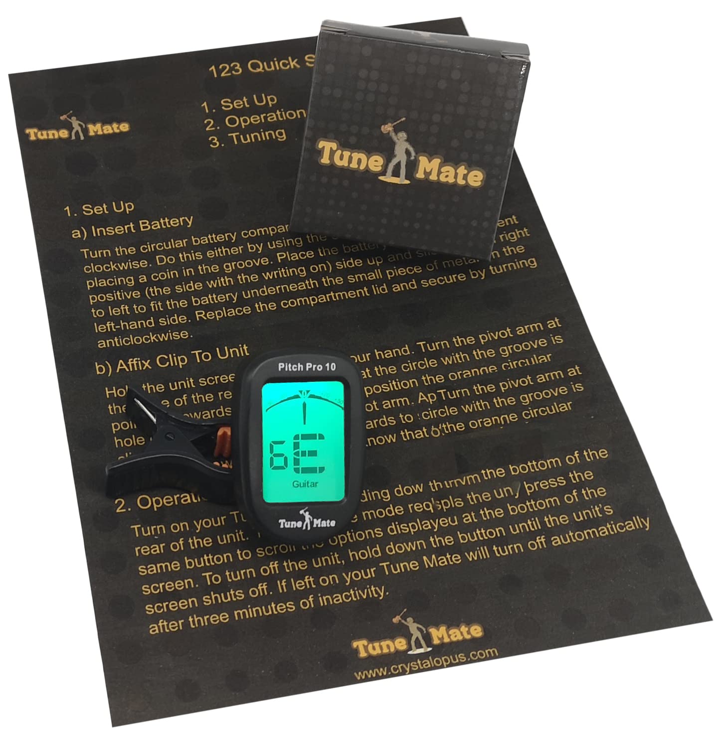 Ukulele & Guitar Tuner Clip with Modes for Bass, Violin, Banjo, Chromatic & Wind Instruments. UK Seller. Quick Start Guide & Battery. Accurate, Easy to Use & Backlit Digital Display.