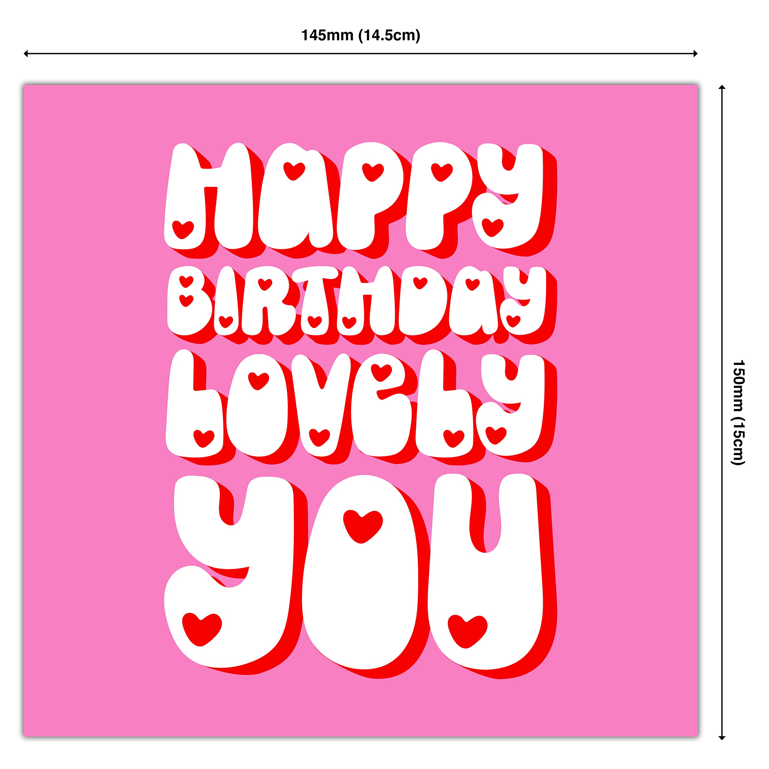 Punkcards - Birthday Card Friend - 'Happy Birthday Lovely You.' - Best Friend Birthday Card - Birthday Card Friend Female - Special Friend Birthday Card