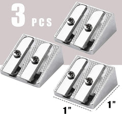 3PCS Metal Pencil Sharpeners with 2 Holes, Metal Sharpener Pencil Sharpeners for School Pencil