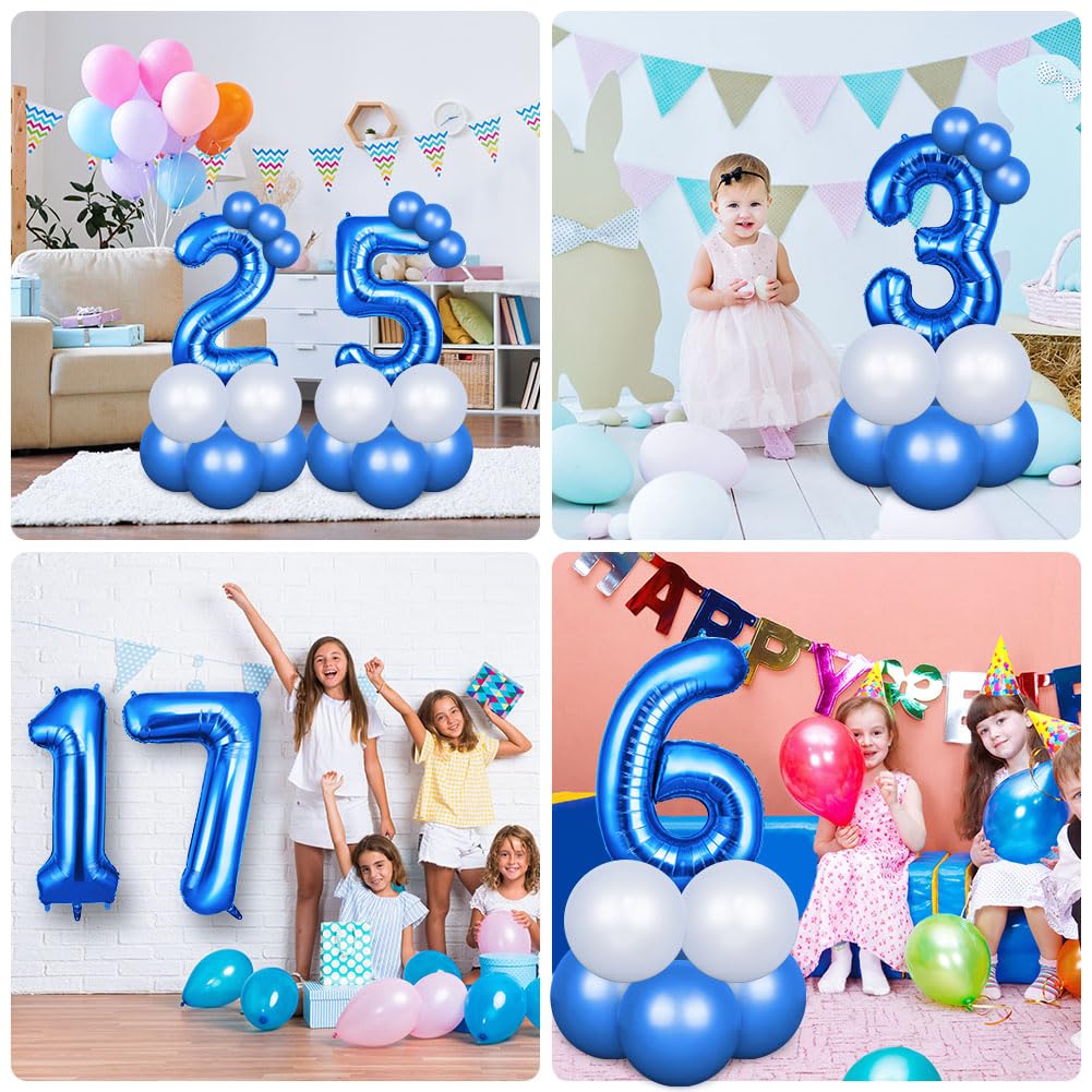 OFFCUP Helium Balloons, 40 Inches Number Balloons 50, Foil Balloons Birthday Balloon Large Numbers Balloons for Birthday Wedding Party Decorations Celebration Supplies (Blue)