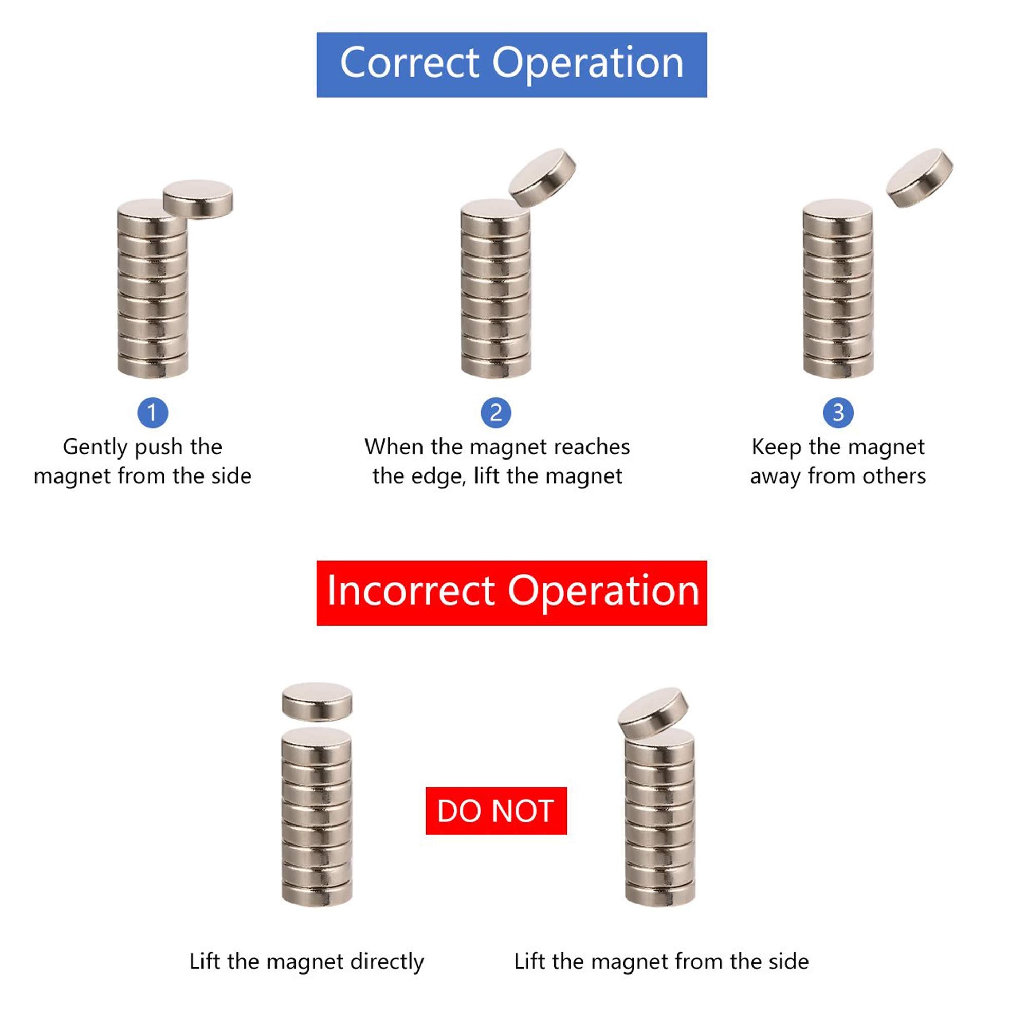 Yizhet 50 Pcs Neodymium Strong Magnets Cylinder Neodymium Magnet 8mm dia x 1mm thick for Arts, Crafts, Hobbies, Home and Office